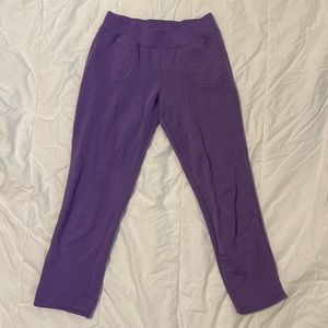 purple athletic sweatpants!